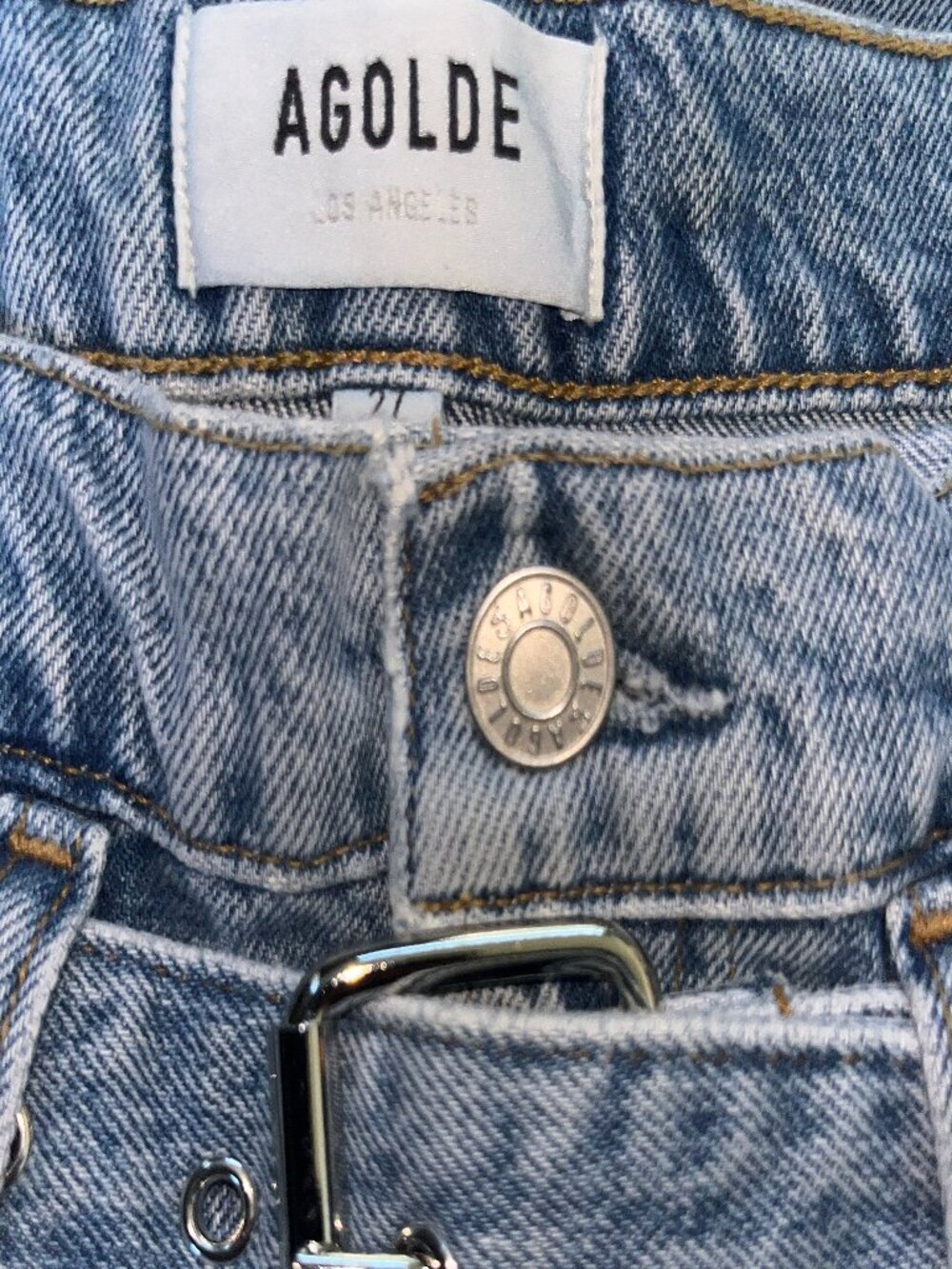 AGOLDE REWORK STRAIGHT LEG ULTRA HIGH RISE CINCH WAIST PLEATED BAGGY JEAN BELTED - Picture 7 of 12